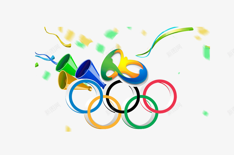 里约奥运会png免抠素材_新图网 https://ixintu.com 喇叭 奥运五环 奥运会 素材 里约