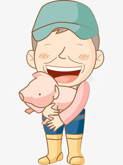 卡通饲养员小猪饲养员高清图片