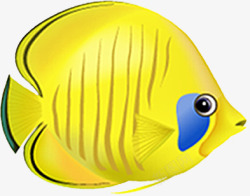 卡通黄色热带鱼素材