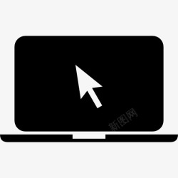 电脑人才鼠标指针箭头在笔记本电脑黑屏图标高清图片