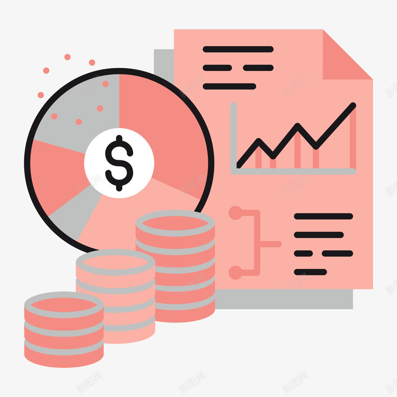 金钱和股票上涨线路图png免抠素材_新图网 https://ixintu.com 上涨路线图 卡通 硬币 箭头 纸币 股票 金钱