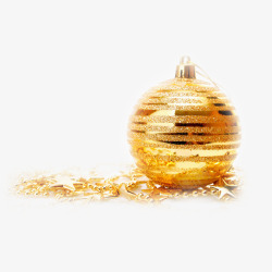 金色铃铛球形吊饰素材