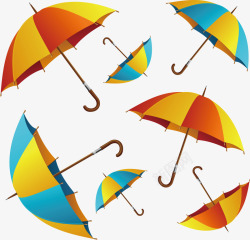 拼接色的雨伞矢量图素材