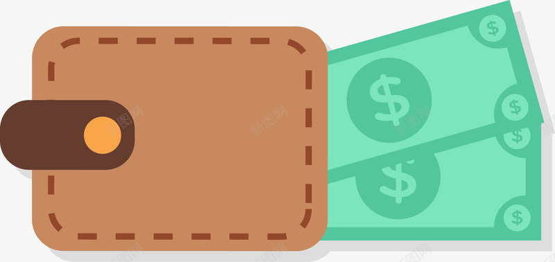 钱包和纸币png免抠素材_新图网 https://ixintu.com 矢量装饰 纸币 装饰 钱 钱包