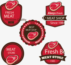 销售新鲜的肉徽章高清图片
