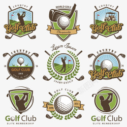 高尔夫图标高尔夫徽章图标高清图片