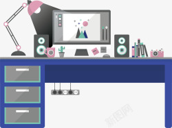 办公室台灯创意商务金融卡通矢量图图标高清图片