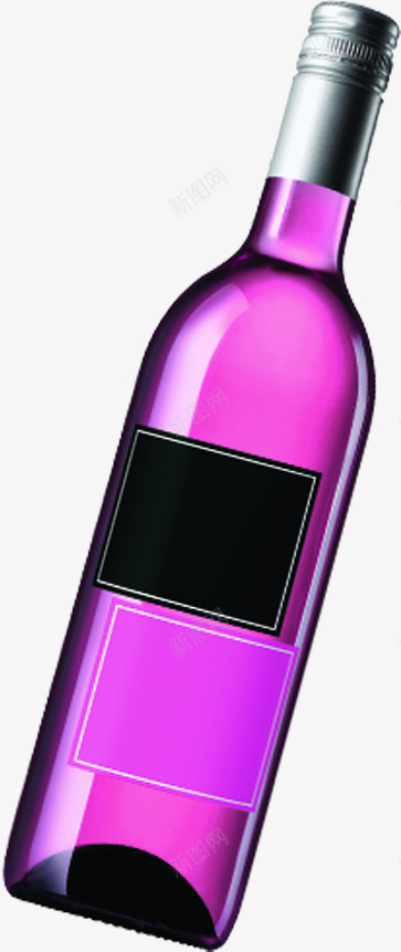 紫色创意手绘红酒酒瓶png免抠素材_新图网 https://ixintu.com 创意 紫色 红酒 酒瓶