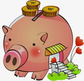可爱卡通小猪存钱罐png免抠素材_新图网 https://ixintu.com 卡通 可爱 存钱