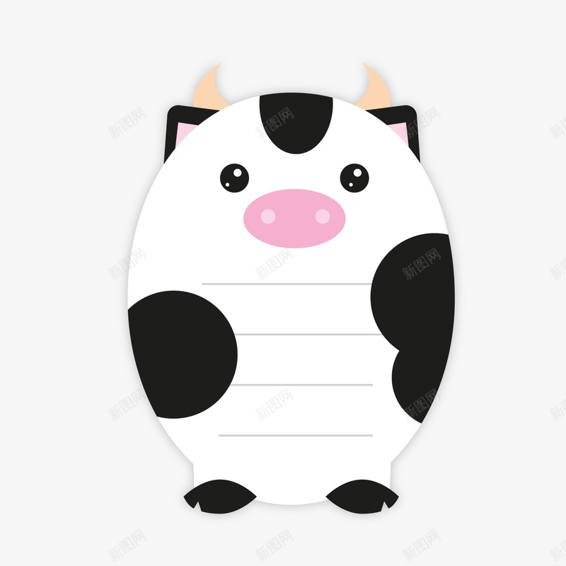 卡通可爱奶牛标签png免抠素材_新图网 https://ixintu.com 动物标签 卡通标签 奶牛标签 文案背景