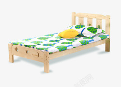 儿童单人床木制小清新单人童床高清图片