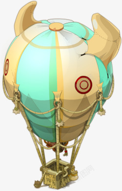 创意手绘扁平风格热气球造型素材
