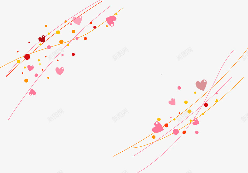 清新底纹矢量图ai免抠素材_新图网 https://ixintu.com 底纹 清新 红心 线条 花纹 矢量图