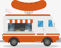 售卖快餐车烤肠移动贩卖车矢量图高清图片