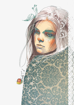 线描头发手绘美女高清图片
