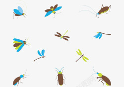 蜻蜓与蟑螂素材