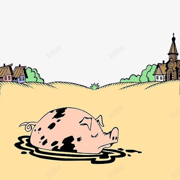 可爱的小猪png免抠素材_新图网 https://ixintu.com 乡村 剪影 卡通 可爱的 手绘 简笔 美丽的 迷茫的人 风景