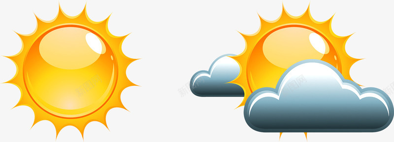 天气预报晴天图标png_新图网 https://ixintu.com 图标 多云 天气预报 晴天