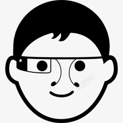 谷歌眼镜的男孩谷歌眼镜的男人脸上图标高清图片