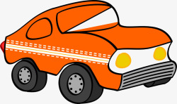 橘色的卡通小车素材