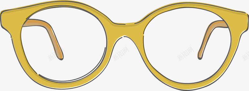 黄色卡通眼镜框png免抠素材_新图网 https://ixintu.com 创意眼镜 卡通眼镜 眼镜 眼镜框 装饰眼镜 近视 近视眼镜 镜框