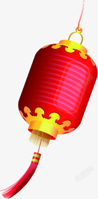 红色质感中国灯笼造型素材