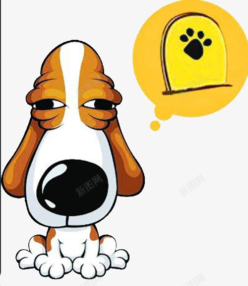 想着大门的狗png免抠素材_新图网 https://ixintu.com 一只可爱的狗狗 大大的鼻子 害怕的人 棕色的狗耳朵 橘色的大门 白色的毛发 黑色的狗爪印