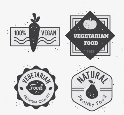素食标签老式的素食主义者徽章标签素高清图片