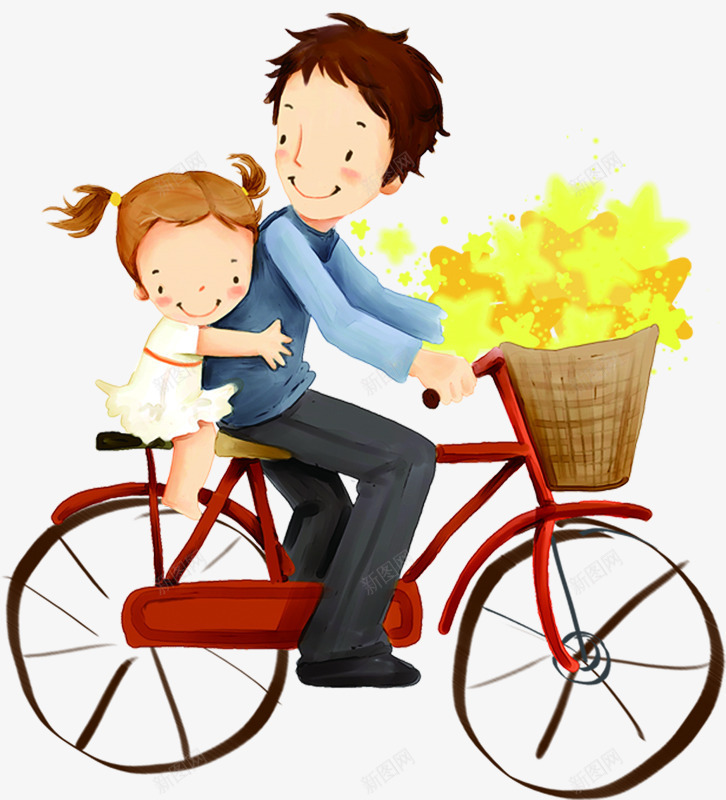 骑自行车带着女儿游玩父亲节png免抠素材_新图网 https://ixintu.com 女儿 带着 游玩 父亲节 素材 自行车