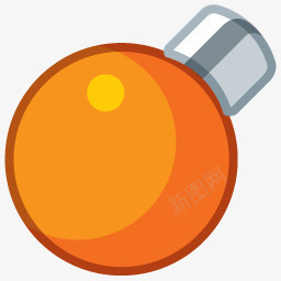 橙黄色的圆形小灯泡图标png_新图网 https://ixintu.com 圣诞球