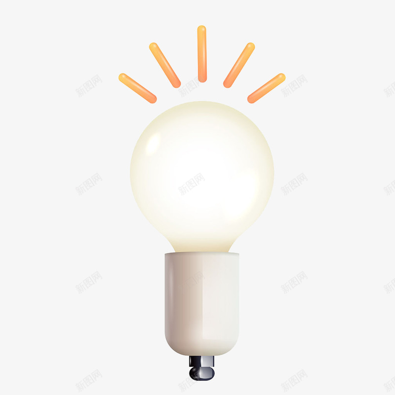 发光的电灯泡png免抠素材_新图网 https://ixintu.com 乳白色 发光元素 智力 灯泡