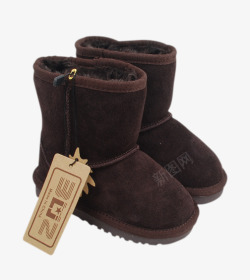 棕色冬季女式雪地靴素材