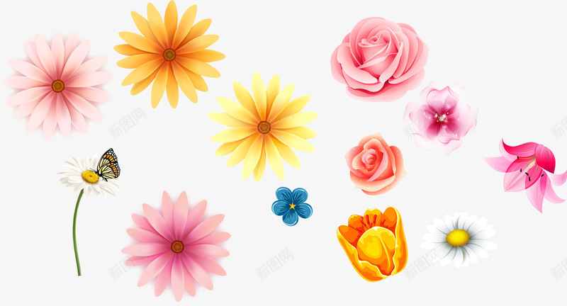 彩色卡通花朵植物多种png免抠素材_新图网 https://ixintu.com 卡通 多种 彩色 植物 花朵