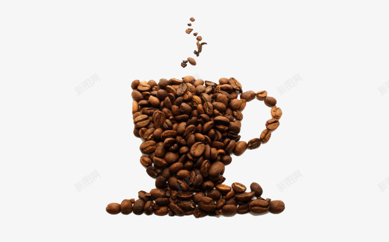 咖啡豆摆成的咖啡杯png免抠素材_新图网 https://ixintu.com 创意 咖啡杯 咖啡烘焙 咖啡豆 烟雾 热带产物 茶杯