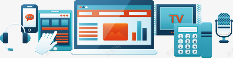 互联网电视新媒体矢量图ai免抠素材_新图网 https://ixintu.com 互联网 多媒体 新媒体 矢量png 硬件设备 移动设备 矢量图