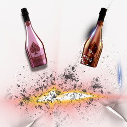 碰撞效果红褐色酒瓶碰撞效果高清图片