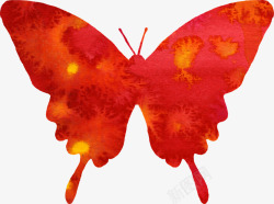 红色蝴蝶剪影素材