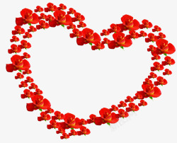 红色鲜花花朵爱心造型素材
