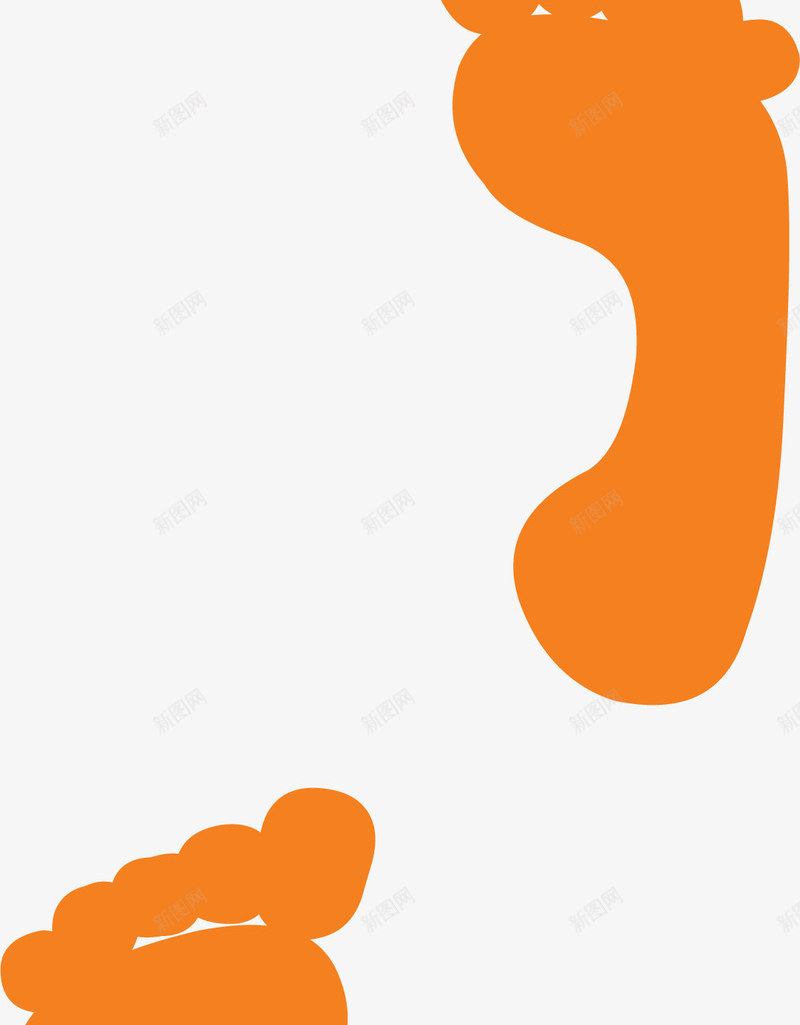 橘色脚印png免抠素材_新图网 https://ixintu.com 橘色 橙色脚印 脚印 脚底板印 脚板印 赤脚印记 足迹