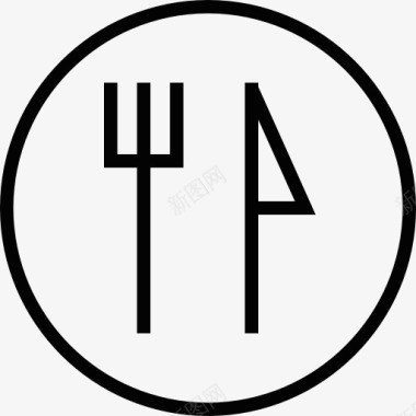 餐厅的圆形标签图标图标