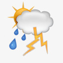 雷声淋浴天气图标图标