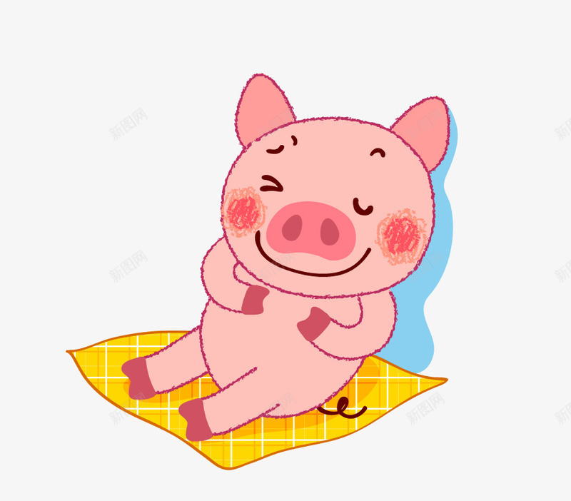 睡觉的小猪png免抠素材_新图网 https://ixintu.com 动物 猪猪 睡觉的小猪 粉色猪
