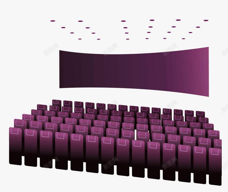 电影院现场png免抠素材_新图网 https://ixintu.com 座位 电影 电影院 看电影 矢量素材 观影厅