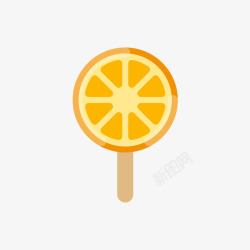 黄色橘子冰棍素材