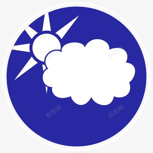 蓝色的气象预报标志图标png_新图网 https://ixintu.com 天气