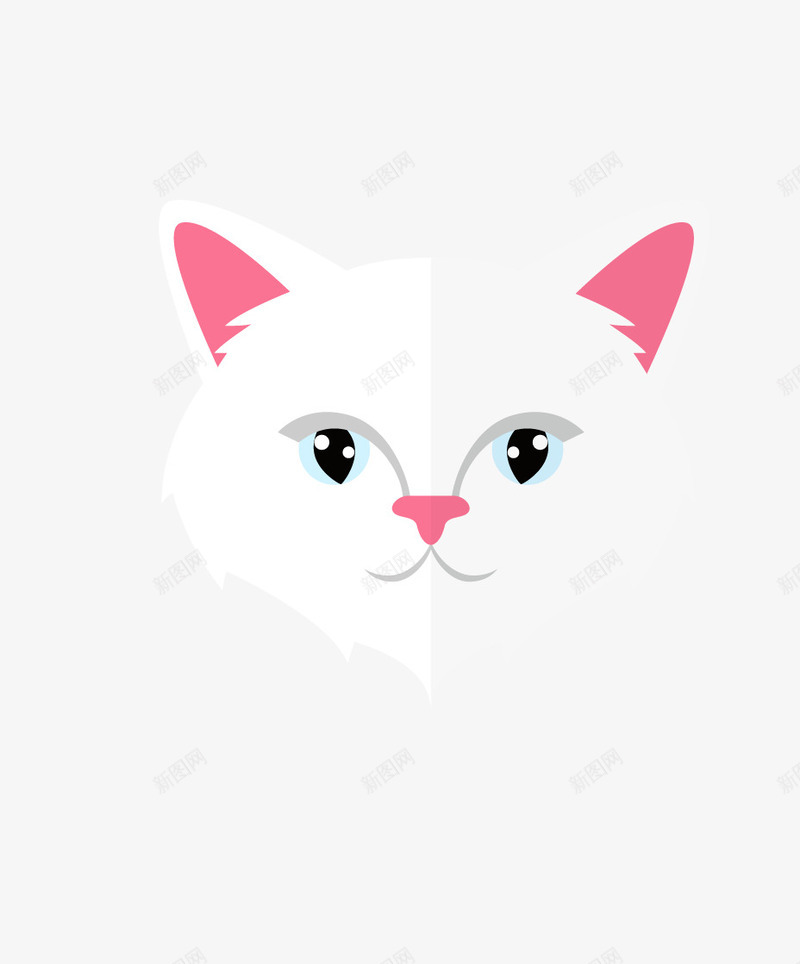 白色猫咪头像png免抠素材_新图网 https://ixintu.com 一只 嘴巴 头像 手绘 猫咪 白色的 简图 耳朵