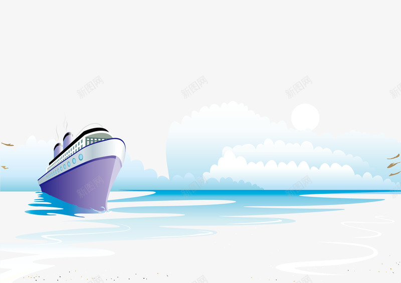 大海和轮船风景png免抠素材_新图网 https://ixintu.com 大海和轮船风景 大海和轮船风景免费png下载 轮船 轮船矢量图