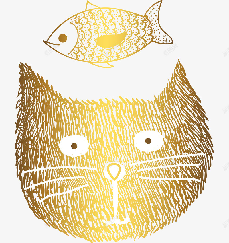 卡通手绘猫咪鱼儿png免抠素材_新图网 https://ixintu.com 创意 动漫动画 卡通猫咪 手绘 猫咪头像 猫咪鱼儿