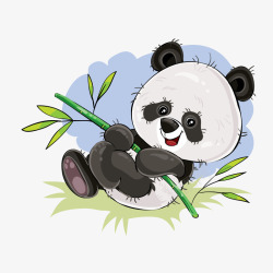 卡通手绘熊猫矢量图素材