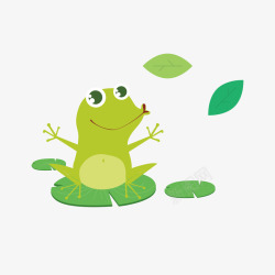 绿色扁平化青蛙卡通插画矢量图素材